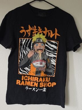 Naruto Ichiraku Ramen Shop Short Sleeve Tee - Black/Orange